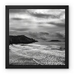 Rhossili in storm Framed Canvas