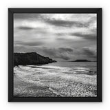 Rhossili in storm Framed Canvas