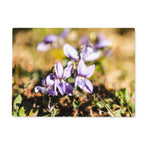 Wild Violets Glass Chopping Board