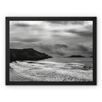 Rhossili in storm Framed Canvas