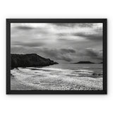 Rhossili in storm Framed Canvas