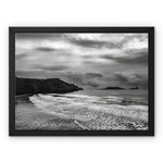 Rhossili in storm Framed Canvas