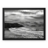 Rhossili in storm Framed Canvas