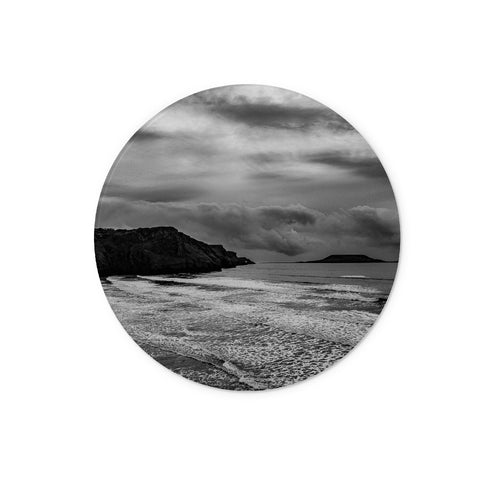 Rhossili in storm Glass Chopping Board