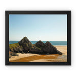 Three Cliffs Framed Canvas