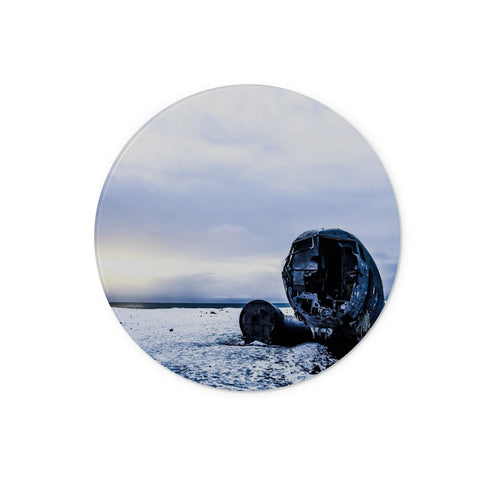 DC-3 Plane Wreck Glass Chopping Board