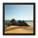 Three Cliffs Framed Canvas