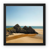 Three Cliffs Framed Canvas