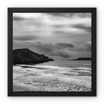Rhossili in storm Framed Canvas