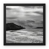Rhossili in storm Framed Canvas