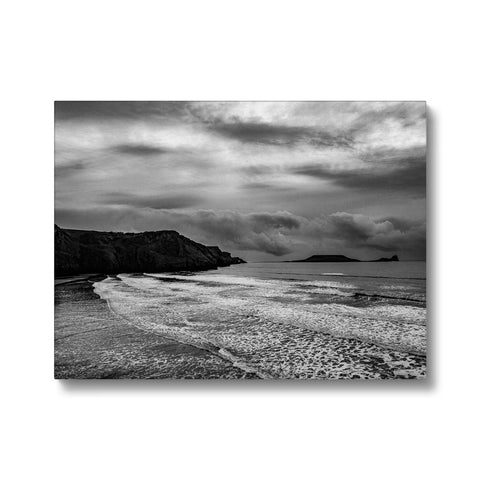 Rhossili in storm Canvas
