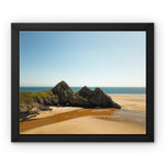 Three Cliffs Framed Canvas