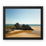 Three Cliffs Framed Canvas