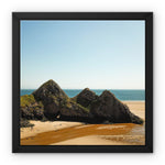 Three Cliffs Framed Canvas